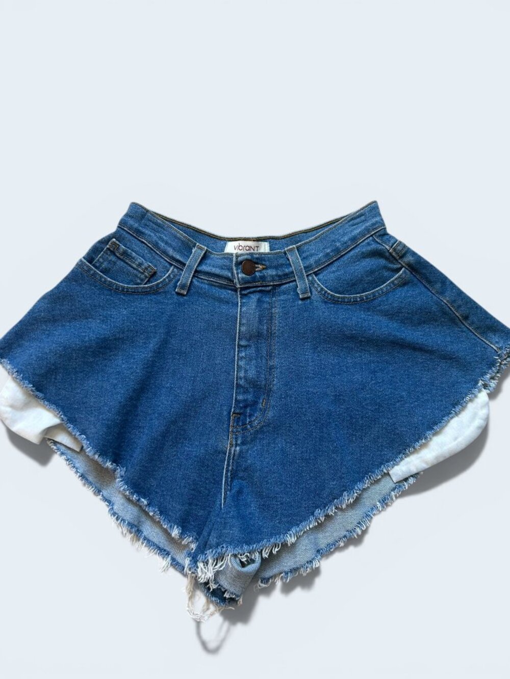 Vibrant M.I.U Denim High Waisted Frayed Shorts Size Small